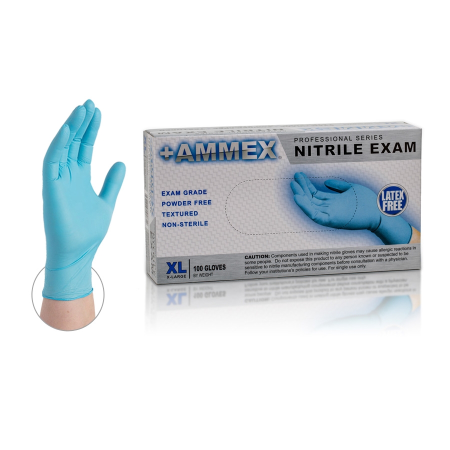 +AMMEX-APFN42100-Professional Series Exam Grade Blue Nitrile Gloves
